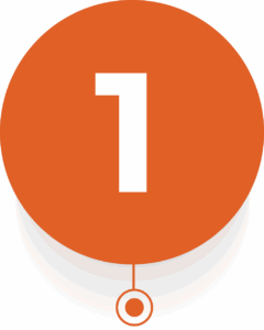 Orange number one marker